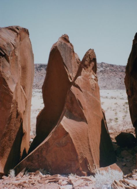 #Travel: #Namibia ~ Amazing rock formations, #Twyfelfontein, #Damaraland, Namibia.   Photo credit: D Rudman Rocks Reference Photo, Cool Rock Formations, Rock Reference Photo, Rock Formations Natural, Damaraland Namibia, Travel Namibia, Sharp Rocks, Desert Rocks, Rock Nature