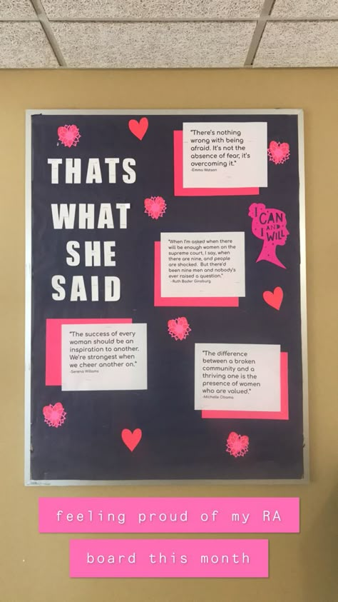 College Dorm Hallway Decorations, Easy Ra Bulletin Boards, Employee Engagement Board, Dorm Decs Resident Assistant, Ra Social Programs, Where Is Your Ra Board, Women History Month Bulletin Board, Easy Door Decs Ra, Billboard Ideas