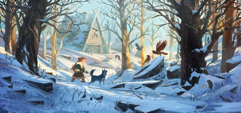 Jordan Grimmer, Forest Monster, Snow Illustration, Bg Design, Concept Art Tutorial, Landscape Concept, Background Drawing, Monster Concept Art, Concept Artist