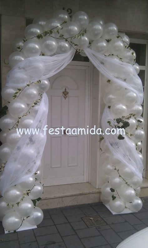 Wedding Balloons Arch, Ideas Para Boda, Wedding Balloon Arch, Arch Balloon, Wedding Balloon Decorations, Festive Wedding, Diy Balloon Decorations, Balloon Columns, Balloon Design