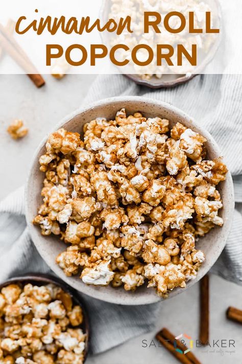 Flavored Popcorn Recipes, Popcorn Recipes Sweet, Cinnamon Popcorn, Best Junk Food, Popcorn Recipes Easy, Caramel Corn Recipes, Baked Caramel, Sweet Popcorn, Popcorn Treats