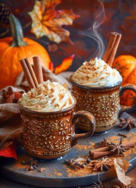 Fall Coffee Photoshoot, Fall Aesthetic Kitchen, Fall Drink Photography, Halloween Drink Photography, Autumn Cafe Aesthetic, Autumn Drinks Aesthetic, Cute Coffee Pictures, Cozy Fall Aesthetic Home, Autumn Food Photography