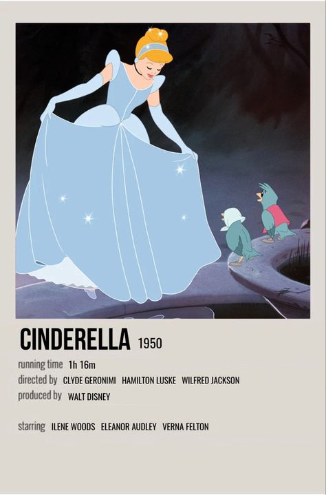 minimal polaroid movie poster for cinderella, walt disney Disney Princess Poster, Polaroid Movie Poster Disney, Movie Poster Disney, Minimal Polaroid Movie Posters, Disney Movie Covers, Movie Prints Disney, Cinderella Poster, Cover Film, Disney Poster