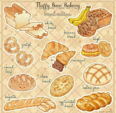 Bread Pastry, Japanese Food Illustration, 귀여운 음식 그림, Art Cafe, Foodie Art, Food Sketch, Food Artwork, Kawaii Cooking, Cute Food Drawings