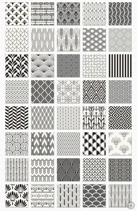 1920s Patterns, Geometric Patterns Drawing, Fashion Cycle, Black And White Patterns, Zen Doodle Patterns, Realistic Pencil Drawings, Surface Patterns, Geometric Pattern Art, Zen Doodle Art