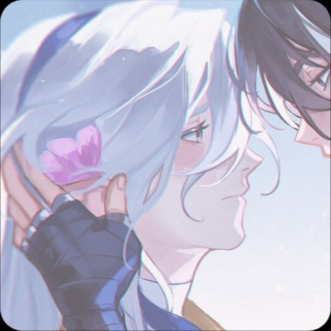 Art by @/sviteer on twt Wriollette Matching Icons, Wriolette Matching Pfps, Wriothesley X Neuvillette Matching Icons, Neuvillette X Wriothesley Matching Pfp, Wriolette Matching, Paired Avatars, Match Icons, Matching Profile, Matching Pfps