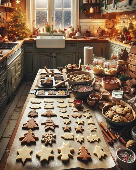 Christmas Decorated Kitchen, Christmas Eve Aesthetic, Decorated Kitchen, Flying Reindeer, Christmas Dreaming, Cottage Christmas, Christmas Feeling, Days Until Christmas, Christmas Inspo