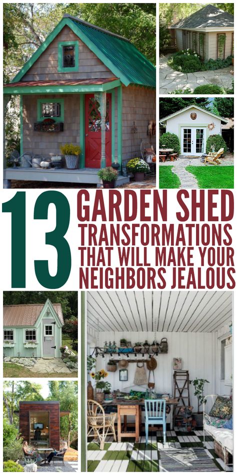 These Shed Transformations are gorgeous! - One Crazy House Cheap She Shed Ideas, Small She Shed Ideas, Boondocking Rv, Sheds Ideas Backyard, Garden Shed Interiors, Outdoor Makeover, Shed Makeover, Build A Shed, Hut House