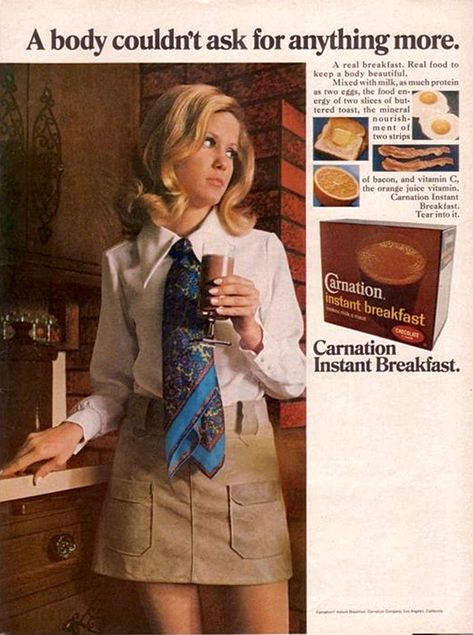 1960s Advertisements, 60s Ads, Carnation Instant Breakfast, Vintage Fitness, Beauty Ads, Instant Breakfast, Velo Vintage, Groovy 70s, Model Railways