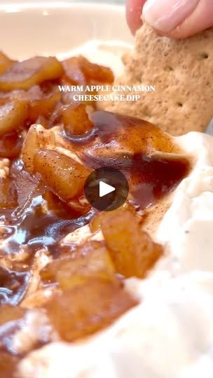 769K views · 50K reactions | •Warm Apple Cinnamon Cheesecake Dip•
Warm cinnamon spiced apples over creamy cheesecake. You can use graham crackers, Nilla wafers, pretzels, or more fruits to dip.  The perfect dessert for the fall.

Follow @thehomechefmomma for more everyday recipes.

#Recipe
Warm Apple Cinnamon Cheesecake Dip 🍏 🍎 
Cinnamon Apples-
1 apple, diced small
1 tsp cinnamon
1/4 c. light brown sugar
1 tbsp butter

Cheesecake—
8 oz cream cheese, softened 
1/4 c. Granulated sugar
1 tbsp vanilla bean paste
Pinch salt
1/2 c. sour cream
1/2 c. heavy whipping cream

1.  In a small saucepan over low-medium heat, add the apples, cinnamon, brown sugar and butter. Stir until melted and combined.  Cover and cook about 5 minutes. Uncover and stir. If apples are softened then cook uncovered unt Warm Apple Cheesecake Dip, Apple Cinnamon Cheesecake Dip, Warm Apple Cinnamon Cheesecake Dip, Apple Cinnamon Cheesecake, Cinnamon Apple Cheesecake, Cheesecake Dip Recipe, Fitness Marshall, Cinnamon Cheesecake, Cake Dip