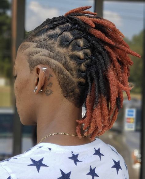 #Dreadlocs #dreadlocks #dreads #locs #teamlocs #dreadstyles #locstyles #locnation #nappyroots #locs4life #braidedlocs #LocdKellz Shaved Sides Dreadlocks Women, Shaved Side With Locs Black Women, Undercut Dreads Woman, Short Loc Styles For Women With Shaved Sides, Short Loc Styles For Women Undercut, Locs In A Mohawk Style, Locs Hairstyles For Women With Shaved Sides, Short Locs With Undercut, Mohawk Locs Men