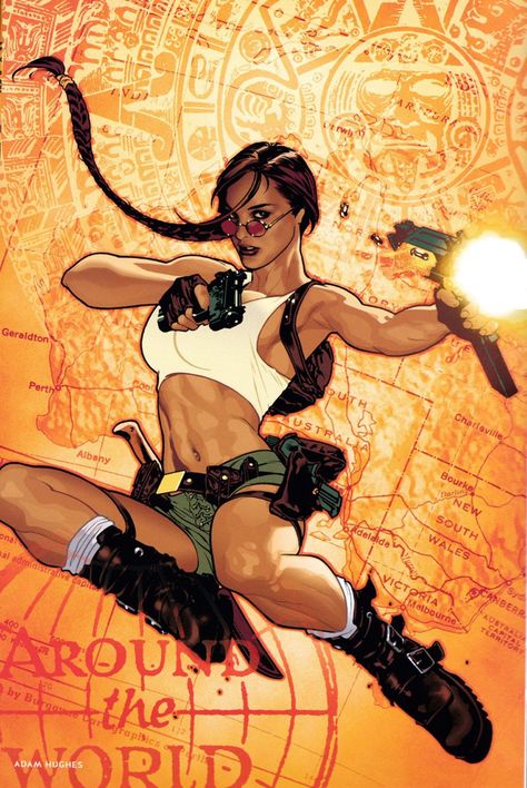 Adam Warren Art, Adam Hughes Art, Lara Croft Art, Adam Hughes, Artwork Ideas, Cover Ideas, Dynamic Poses, Dope Art, Comic Movies