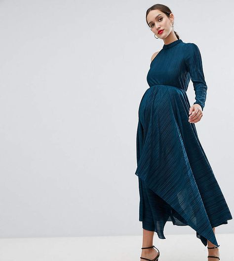 Asos Maternity Asos Design Maternity Asymmetric One Sleeve Plisse Dress Plisse Dress, Asos Maternity, Mommy Style, Pregnancy Outfits, Red Carpet Looks, Wedding Bridesmaid Dresses, Trending Dresses, Maternity Fashion, Maternity Dresses