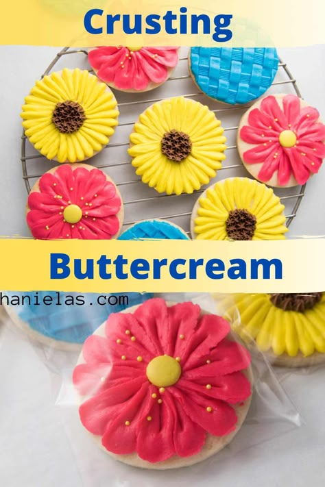 Best Cookie Buttercream Frosting, Buttercream Frosting For Cookies That Hardens, Pioneer Woman Buttercream Frosting, Crust Buttercream Frosting, Cookie Frosting Recipe Buttercream, Best Crusting Buttercream Frosting, Hardening Buttercream For Cookies, Sugar Cookie Buttercream Icing, Crusted Buttercream Frosting