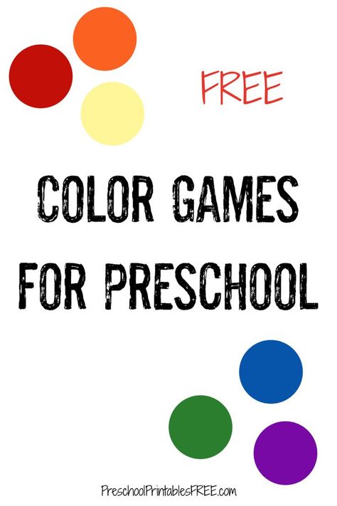 Free color games for preschool. Free color printables for preschoolers. Free Color Printables, Color Printables, Learning Colors For Kids, Games For Preschool, Free Preschool Printables, Activities For Preschool, Teaching Colors, Colouring Printables, Games And Activities