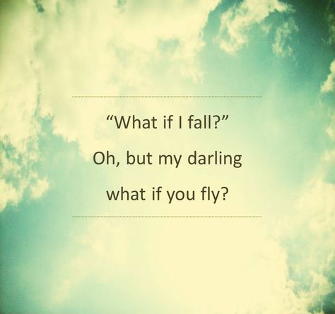 What if... What If I Fall, Fly Quotes, What If You Fly, Fear Of Flying, My Darling, Positive Words, A Quote, Monday Motivation, I Fall