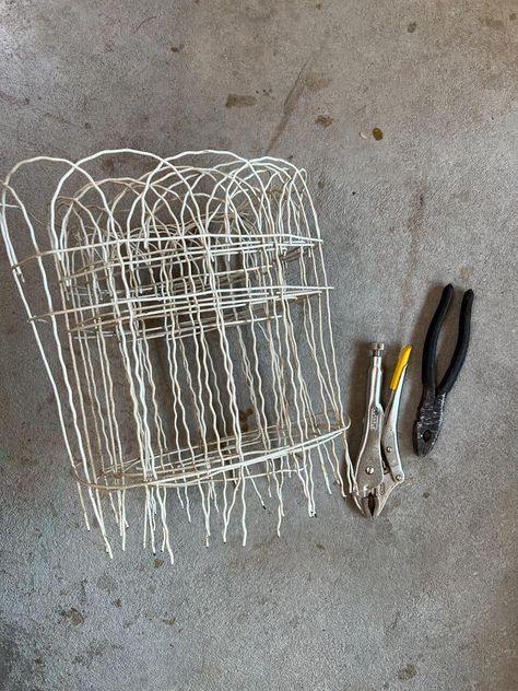 DIY Cloche From Garden Fence Edging | Hometalk Cute Fence, Diy Cloche, Fence Edging, Wire Cloche, Garden Cloche, Cloche Decor, Garden Fence Art, Vintage Porch, Home On A Budget