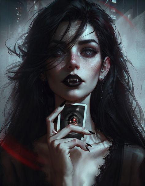 Vtm Malkavian Art, Vampire The Masquerade Malkavian Female, Vtm Malkavian, Modern Vampire Art, Vtm Character Art, Vampire Art Female, Modern Day Vampire, Malkavian Vampire, Female Vampire Art