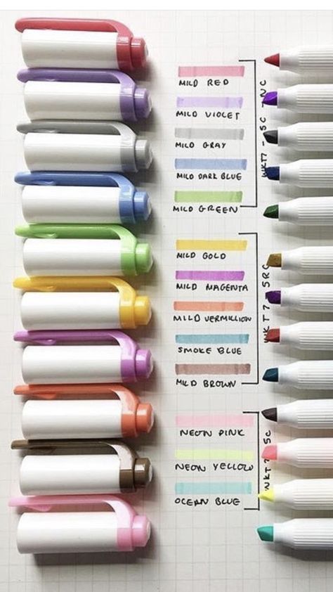 Zebra Midliners Highlighters, Mildliner Highlighters Aesthetic, Midliners Highlighters, Midliner Markers, Zebra Midliners, Mildliner Highlighters, Studying Stationary, Pretty School Supplies, Stationery Obsession