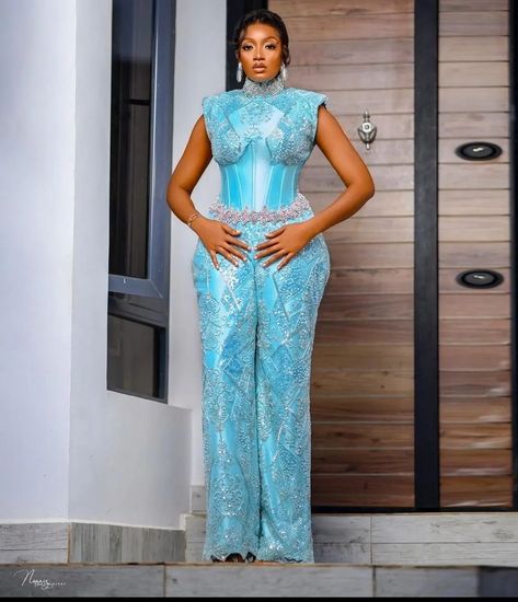 African Wedding Guest Outfit, Prom Pantsuit, Lace Jumpsuit Outfit, Jumpsuit Prom, African Jumpsuit, Wedding Guest Outfit Ideas, Jumpsuit For Wedding Guest, Latest Aso Ebi Styles, 2piece Outfits