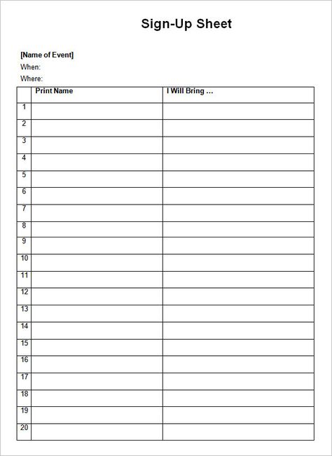 Snack Sign Up Sheet Printable, Sign Up Sheet Template, Poetry Templates, Free Receipt Template, Free Letters From Santa, Sign In Sheet Template, Sign Up Sheets, Santa Letter Printable, Sign In Sheet