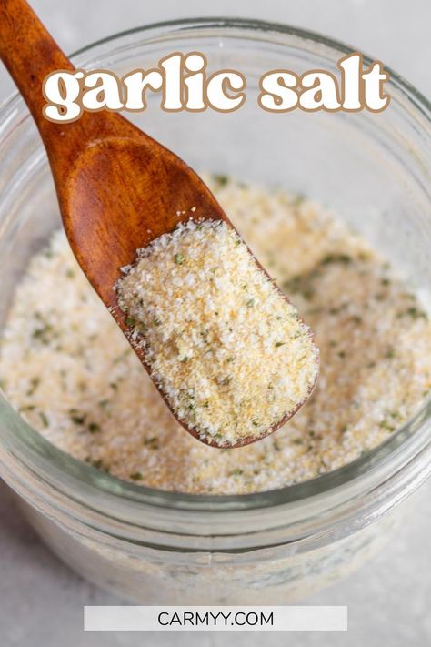 Homemade Garlic Salt Recipe, How To Make Garlic Salt At Home, How To Make Garlic Salt, Garlic Salt Recipe Diy, Jalapeno Salt Recipes, Diy Garlic Salt, Garlic Salt Recipe, Lawrys Seasoning Salt Recipe, Homemade Garlic Salt