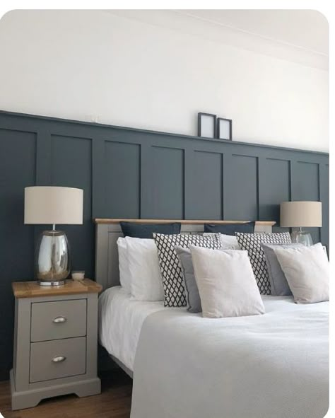 Instagram Bedroom, Feature Wall Bedroom, Wall Panels Bedroom, Accent Wall Bedroom, Bedroom Renovation, Bedroom Panel, Diy Decor Ideas, Home Diy Ideas, Redecorate Bedroom