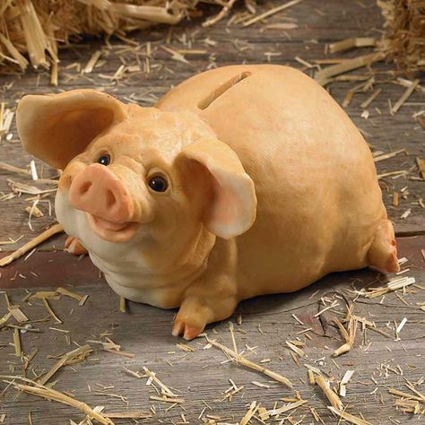 Little Oinkers Pattycake Piggy Bank Pig Sculpture, Small Pigs, Pig Decor, Pig Art, Sculptures Céramiques, Chainsaw Carving, This Little Piggy, Piggy Banks, Frog Art