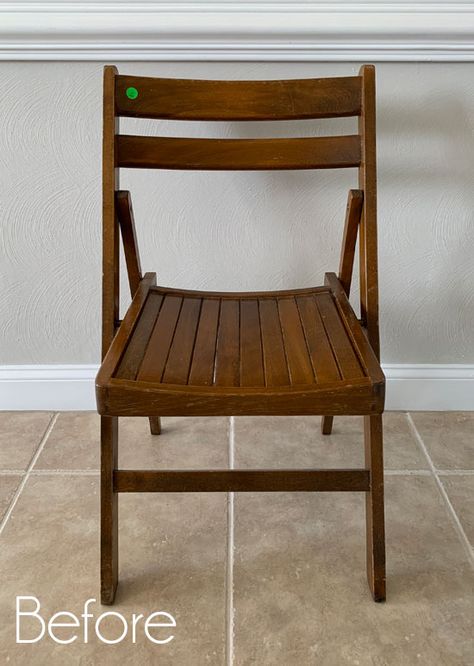 Folding Wood Chair Makeover, Wooden Folding Chairs Makeover, Old Wooden Folding Chair Ideas, Upcycle Folding Chair, Vintage Folding Chairs, Ikea Folding Chairs, Redo Chairs, Wooden Chair Makeover, Folding Chair Makeover