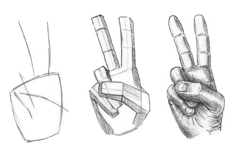 Hands Peace Sign, Hands Tutorial, Hands Drawing, Peace Sign Hand, Easy Drawing Steps, Draw Hands, Drawing Hands, Hand Gestures, Hand Drawing Reference