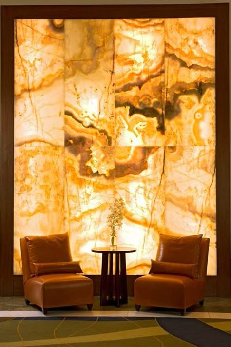 ILLUMINATED PANELS – Art Of Decor Deco Spa, Hotel Royal, Stone Interior, Gold Furniture, Onyx Marble, Yellow Interior, Salou, Marble Wall, Wine Room