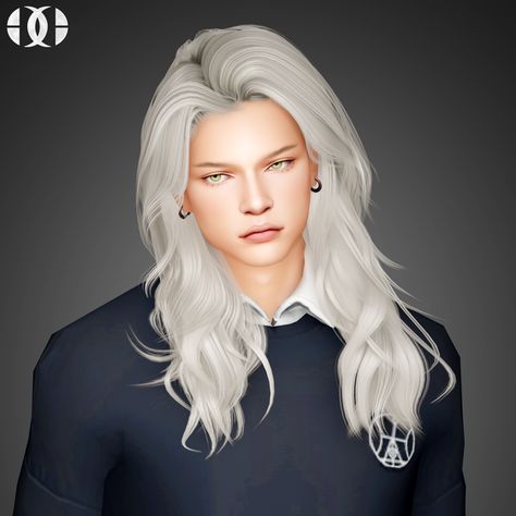 [CF] Zane Hairstyle EA Recolors | Patreon Sims 4 White Hair, Sims 4 Cc Long Hair, Sims 4 Long Hair, Long White Hair, Hair Male, Sims 4 Download, The Sims 4 Download, Sims 4 Cc, Long Hair Styles Men