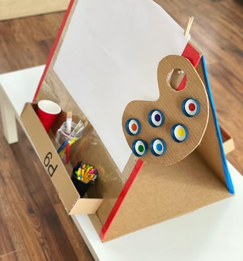 The 5 Best Cardboard Play Creations To Try Now - Bright Little Brains Blog Toddler Cardboard Crafts, Card Board Design Ideas, Cardboard Toys Diy, Cool Things To Make Out Of Cardboard, Things To Do With Cardboard, Cardboard Activities, Cardboard Crafts For Kids, Diy Toys For Kids, Diy Cardboard Toys