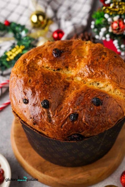 Gluten-Free Panettone Pannetone Recipe Gluten Free, Gluten Free Panatone Bread, Gluten Free Pastry Recipes, Gluten Free Panettone Recipe, Vegan Panettone, Gluten Free Panettone, Gluten Free Italian Recipes, Festive Bread, Panettone Recipe