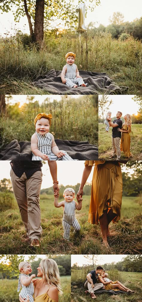 Family Photo With 1 Year Baby, 1st Family Photoshoot, Yellow Dress Family Pictures, 1 Year Fall Baby Pictures, Yellow Family Pictures, Family Photos With Yellow, Pictures With One Year Old, First Year Pictures, One Year Old Photography