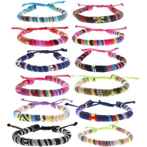 String Friendship Bracelets, Braided Friendship Bracelets, Stocking Stuffers For Teens, Surfer Jewelry, Braided Rope Bracelet, Yarn Bracelets, Beaded Ankle Bracelets, Preppy Jewelry, Bracelet Pack