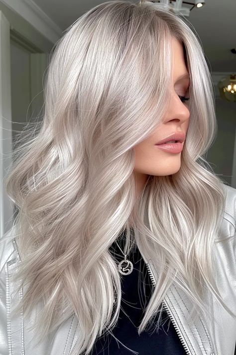 45 Blonde Hair Color Ideas That Will Make You Look Like a Total Bombshell - Flo's Blog Highlights And Lowlights Blonde, Pearl Blonde Hair, Classic Hair Color, Icy Blonde Hair Color, Silver Hair Color Ideas, Hair Color Silver, Lowlights Blonde Hair, Timeless Hair, Pale Fire