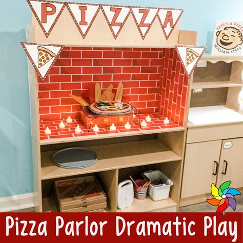 Dramatic Play Ideas for the Early Childhood Classroom Pizza Restaurant Dramatic Play, Pizzaria Dramatic Play, Food Dramatic Play, Pizza Parlor Dramatic Play, Pizza Dramatic Play, Dramatic Play Ideas, Dramatic Play Themes, Pizza Parlor, Role Play Areas