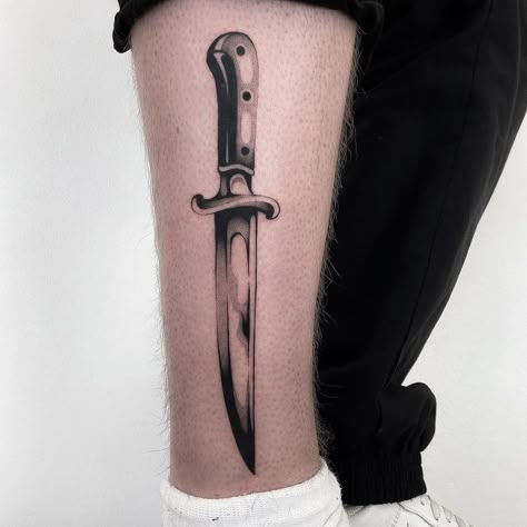 Whip Shading Tattoo, Knife Tattoos, Blood Tattoo, W Tattoo, Random Tattoos, Tattoo 2023, Tattoo Shading, Knife Tattoo, Ideas For Tattoos