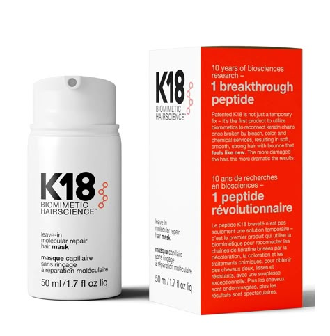 K18 Leave Molecular Hair Repair Hair Mask At Home, Hair Masks For Dry Damaged Hair, Products For Damaged Hair, Damaged Curly Hair, Repair Hair Mask, Stop Hair Breakage, Hair Mask For Damaged Hair, Hydrating Hair Mask, Hair Repair Mask