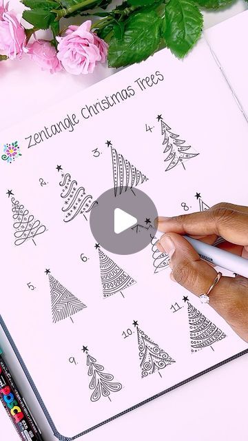 Christmas Zentangle Patterns Doodles, X Mas Drawing Ideas, Christmas Zentangle Ideas, Zentangle Christmas Tree, How To Draw A Christmas Tree, Zentangle Christmas Cards, Christmas Drawing Ideas Creative, Christmas Zentangle Patterns, Simple Christmas Drawings