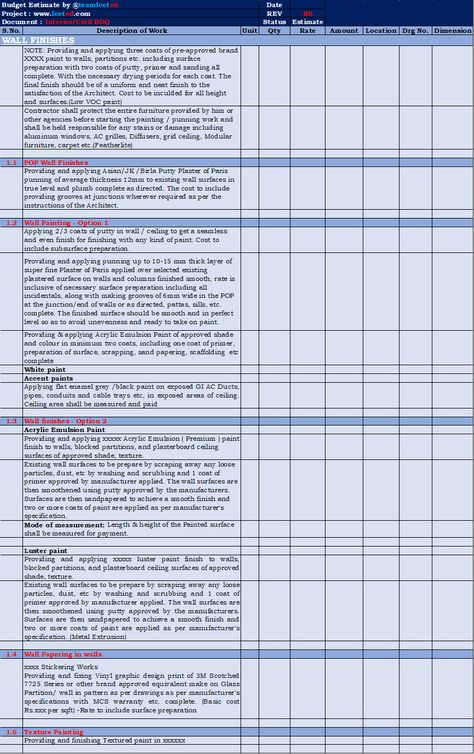 Bill Of Quantity Construction, Quotation Sample, Putty Primer, Glass Partition Wall, Engineering Notes, Cable Trays, Pop Wall, Civil Engineering Construction, Heavy Construction Equipment