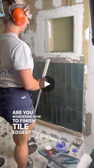 1.4K views · 28 reactions | Give your tile installation the finishing touch it deserves with LATICRETE® Profiles & Trims! ThatTileChick walks you through her tips and tricks on edging for her niche install featuring chic green tile and gold trim. Our Profiles & Trims feature an unmatched offering of over 4,000 items, German-engineered and manufactured to meet the highest quality standards in the industry! Thanks for sharing Schannon! #laticrete #laticretepartner #howto #contractors #tileinstallation #profilesandtrims #Repost from @thattilechick ••• How to finish tile edges - Rocking the new @laticrete profile edging for this niche install. | LATICRETE Canada | laticretecanada · Original audio Tile Edging Trim Ideas, Tile Edge Trim, Tile Edge, Green Tile, Wood Trim, Thanks For Sharing, Tile Installation, Tile Bathroom, Gold Trim