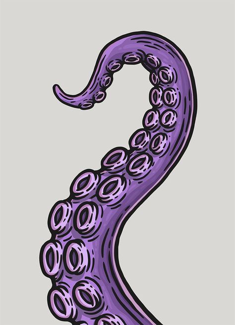 Art available on @redbubble Purple Octopus Drawing, Kraken Drawing Easy, Ceiling Art Ideas Paint, Cool Simple Sketches, Octopus Tentacles Illustration, Tentacle Reference Drawing, Drawing Ideas Graffiti Art, Drawing Ideas Backgrounds, Cool Outlines