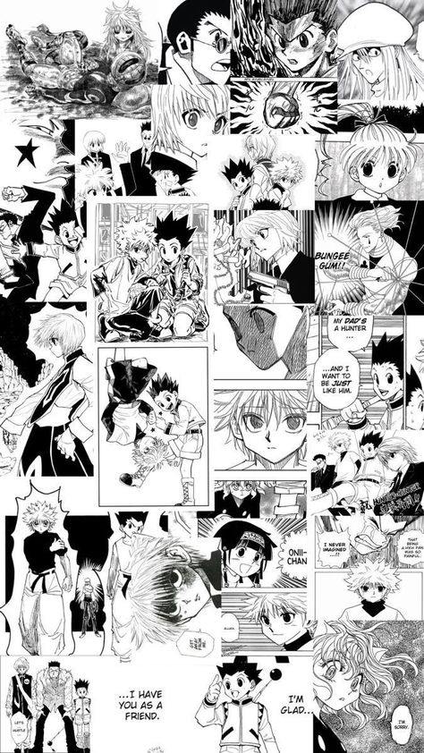 Anime Manga Aesthetic Room, Hunter X Hunter Manga Wallpaper, Hxh Manga Wallpaper, Hunter Hunter Wallpaper, Killua Manga, Hxh Manga, Anime Picture Hd, Manga Wallpaper, Black And White Comics