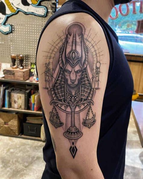 Anubis Tattoo 3 Symbols With Meaning, Sphinx Tattoo, Egyptian Cat Tattoos, Egyptian Tattoos, Horus Tattoo, God Anubis, Hipster Tattoo, Egyptian Tattoo Sleeve, Anubis Tattoo