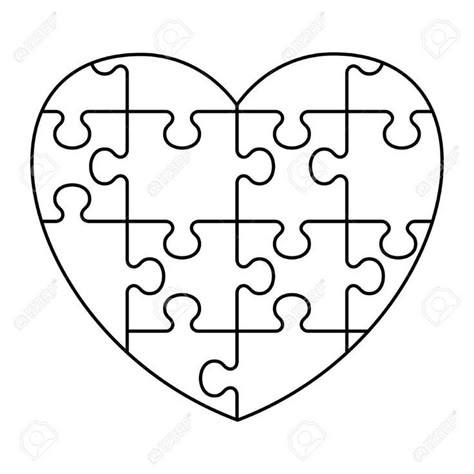 Heart Puzzle Template, Jigsaw Puzzle Template, Illustration Objects, Puzzle Piece Template, Puzzle Piece Tattoo, Puzzle Template, Idee Cricut, Paper Toys Template, Wedding Brochure