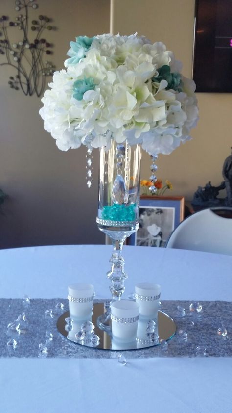 Tiffany Bridal Shower Centerpieces, Tiffany Blue Centerpieces, Bridal Shower Breakfast At Tiffanys, Bridal Shower Breakfast, Formal Inspiration, Tiffany Blue Bridal Shower, Tiffany Birthday Party, Disney Cruise Wedding, Bridal Shower Centerpiece