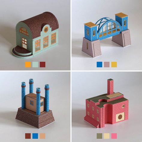 Thousands of Structures Populate a Growing Whimsical Metropolis in Charles Young's Miniature Cities — Colossal Weird Illustration, Miniature Architecture, Architecture Toy, Paper Town, Paper Architecture, Three Dimensional Shapes, Collections Of Objects, Colossal Art, Dollhouse Miniatures Diy