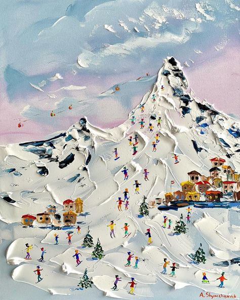 Alena Shymchonak Art on Instagram: “Frozen ❄️My new painting; framed; Sold #frozen #newart #artoftheday #austrianalps #mountains #mountainslovers #skiing #skiers #skierslife…” Ski Art, Paint Inspo, Winter Painting, Art To Make, New Painting, Textured Art, Crafty Craft, Painting Art Projects, Paint Ideas